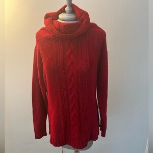 Red knit turtleneck sweater size XL made by CHAPS